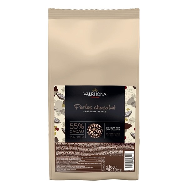 Valrhona Les Perles 55% Dark Chocolate Pearls - 4kg 4341 