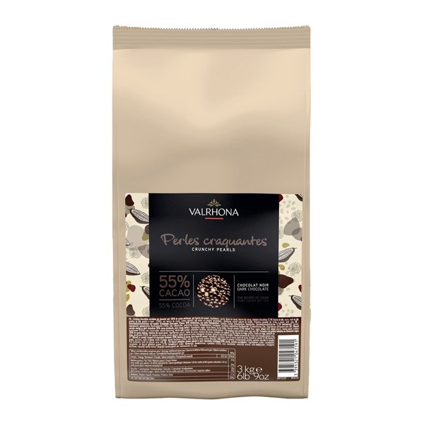 Valrhona Les Perles Croquantes 55% Dark Chocolate Crunchy Pearls - 3kg 4719