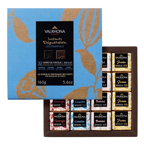 Valrhona Milk & Dark Chocolate Napolitains Gift Box - 32 pc - 160g 34270