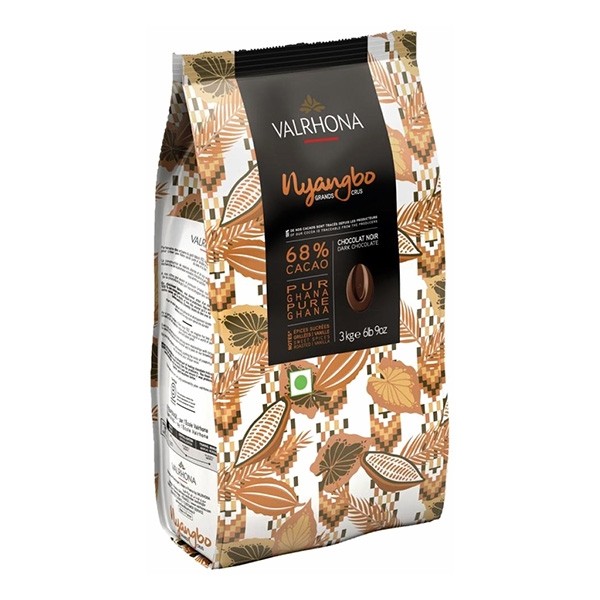 Valrhona Nyangbo Les Feves 68% Single Origin Dark Chocolate Discs - 3kg 6085