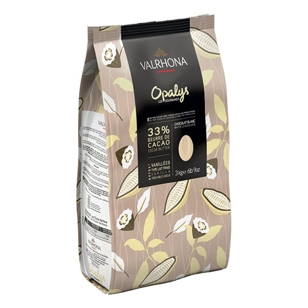 Valrhona Opalys Les Feves 33% White Chocolate Discs - 3kg 8118