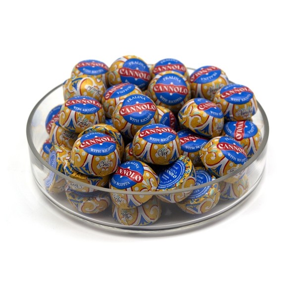 Venchi Cannolo Ricotta Cherry Orange & Biscuit in 56% Dark Chocolate Bag - 1kg 104415