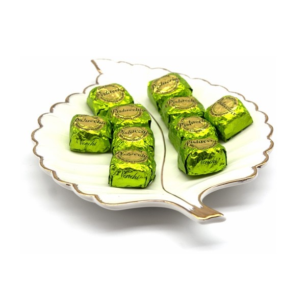 Venchi Chocoviar Pistachio Hazelnut Creme in Dark Chocolate Cubes Bag - 10-pc