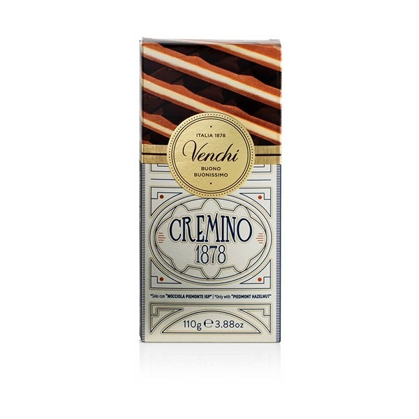 Venchi Cremino 1878 White Chocolate with Almond Paste & Gianduja Bar - 110 g