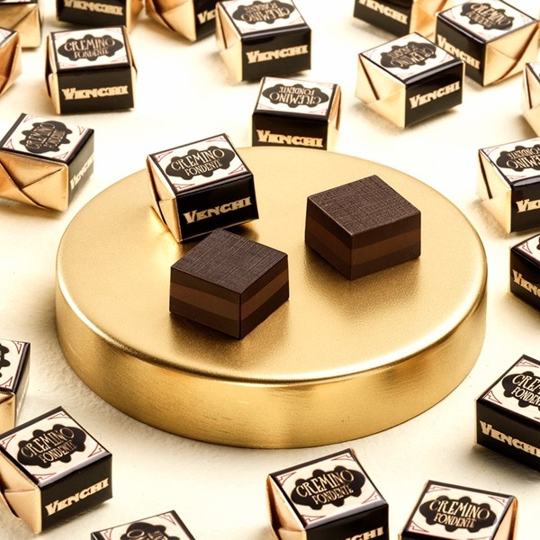 Venchi Cremino Fondente Dark Chocolate Almond & Gianduja Cubes Bag - 17-pc 126253