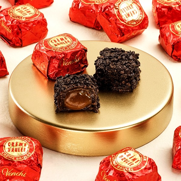 Venchi Cubotto Chocoviar Creme Brulee 75% Dark Chocolate Cubes Bag - 10-pc 105119