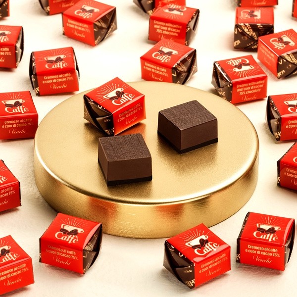 Venchi Espresso Caffe 75% Dark Chocolate with Coffee & Nibs Cubes Bag - 200 g 104382