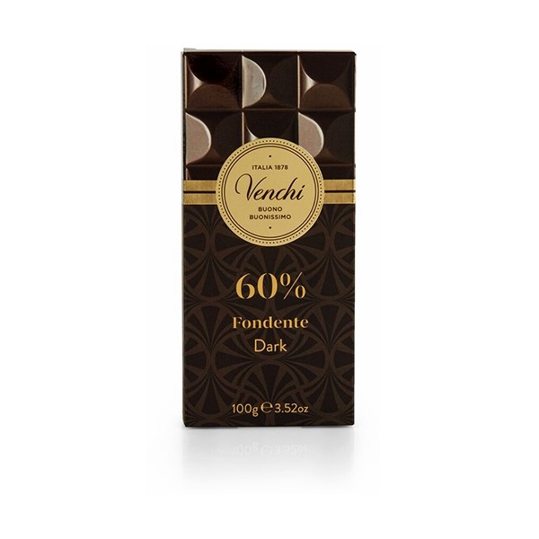 Venchi Fondente 60% Semi-Sweet Dark Chocolate Bar - 100 g