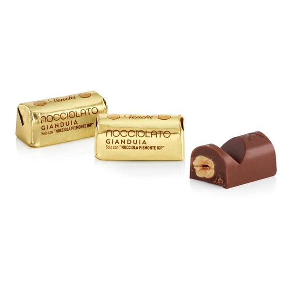 Venchi Hazelnuts in Gianduja Chocolate Gold Ingot 116647
