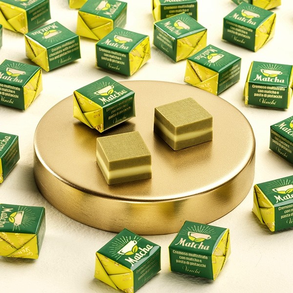 Venchi Pistachio Paste & Matcha Tea Chocolate Cubes Bag - 200 grams 104381