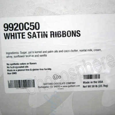 Guittard White Satin Ribbons Coating Compound Box - 50lb 9920 C50 C50X 9920C50 9920C50X