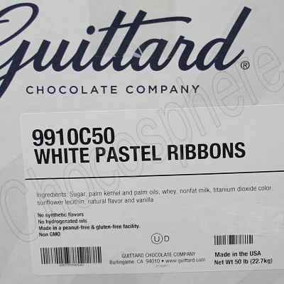 Guittard White Pastel Ribbons Coating Compound Box - 50 lb 9910 c50 9910c50