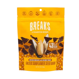Scharffen Berger 43% Oat Milk Chocolate with Coconut Sugar and Salted Sunflower Seeds Bark Pouch 128g
