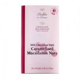 Dolfin Chocolat Lait Noix de Macadamia Caramelisees 70g