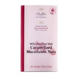 Dolfin Noix de Macadamia Caramelisees 37% Milk Chocolate & Caramel Macadamia Bar - 70g