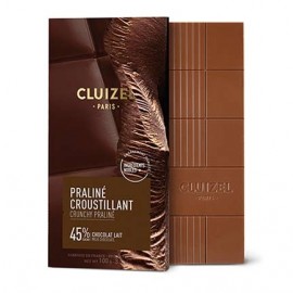 Bargains Michel Cluizel Praline Croustillant 45% Milk Chocolate Crunchy Praline Bar - 100g 12386 