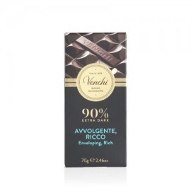 Venchi Avvolgente Ricco 90% Extra Dark Chocolate Bar - 70 grams 116215