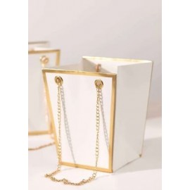 Chocosphere Chocosphere White & Gold with Chain Handle Gift Box – Add-on