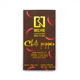 Belvie Belvie Chili Pepper 70% Single Origin Dark Chocolate Bar - 80 grams