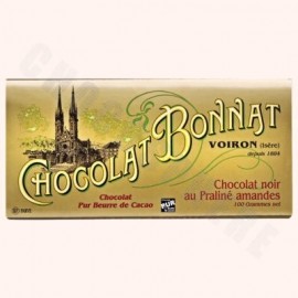 Bonnat Dark Chocolate Almond Praline Bar 100g