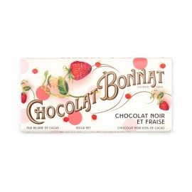 Bonnat Bonnat Chocolat Noir Et Fraise 65% Dark Chocolate & Strawberry Fondant Bar - 100 grams