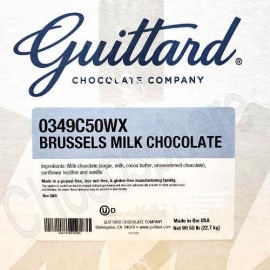 Guittard Guittard Brussels 32% Milk Chocolate Wafers Box - 25 lb 0349 C25WX 0349C25WX