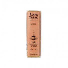 Cafe-Tasse Cafe-Tasse Almond Praline & Crispy Crepe in 38% Milk Chocolate Bar - 45 grams 7067D