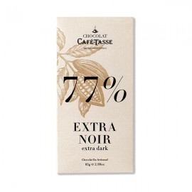 Cafe-Tasse Cafe-Tasse Extra Noir 77% Extra Dark Chocolate Tablet - 85 grams 5077d