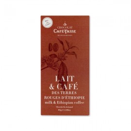 Cafe-Tasse Cafe-Tasse Lait & Cafe Rouges d'Ethiopie 38% Milk Chocolate & Coffee Tablet - 85 grams 5173D