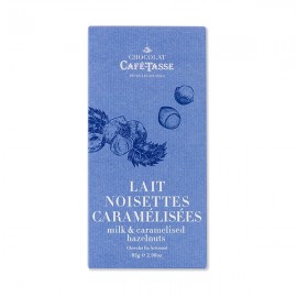 Cafe-Tasse Cafe-Tasse Lait aux Noisettes Caramelisees et Salees 38% Milk Chocolate Bar - 85 grams 5069