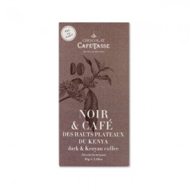 Cafe-Tasse Cafe-Tasse Noir & Cafe du Kenya 60% Dark Chocolate & Coffee Tablet - 85 grams 5170d
