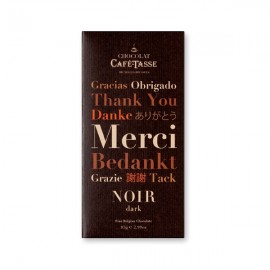 Cafe-Tasse Cafe-Tasse Noir ‘Merci’ 60% Dark Chocolate Tablet - 85 grams 5071