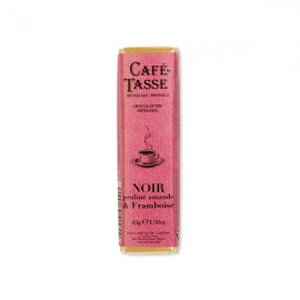 Cafe-Tasse Cafe-Tasse Noir Praline Amande & Framboise 60% Dark Chocolate Almond Praline & Raspberry Bar - 45 grams 7156D