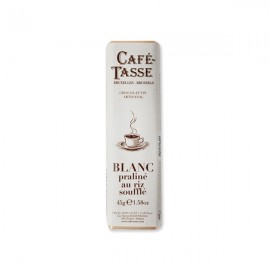 Cafe-Tasse Cafe-Tasse Praline & Puffed Rice in White Chocolate Bar - 45 grams 7154D 7154