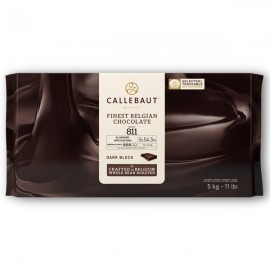 Callebaut Callebaut 811NV Natural Vanilla 54% Semi-Sweet Dark Chocolate Bloc - 5 kg 811NV-132
