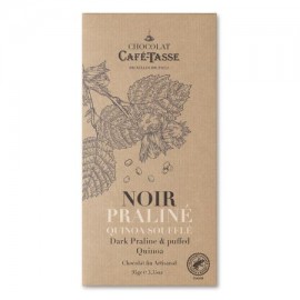 Cafe-Tasse Pistachio Noir Praline Quinoa Souffle Dark Chocolate Praline & Puffed Quinoa Bar - 95g