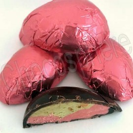 Suzanne's Chocolate Strawberry-Pistachio Filled Half Egg