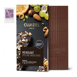 Michel Cluizel Michel Cluizel Mendiant Fruit and Nuts 72% Dark Chocolate Bar - 100g 12335