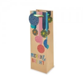 Chocosphere Merry & Bright Ornaments Wine Bag - Single Bottle – Add-on