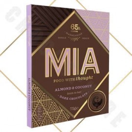 MIA Almond & Coconut Dark Chocolate Bar - 75g