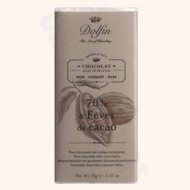 Dolfin Chocolat Noir 70% Aux Feves De Cacao 70g