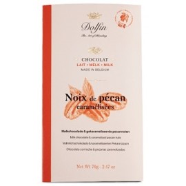 Dolfin 37% Milk Chocolate with Caramelized Pecans Bar 70g