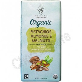 Nirvana Organic Bar with Pistachios, Almonds and Walnuts 3.5oz