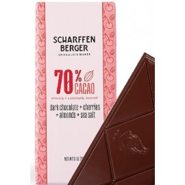 Scharffen Berger Dark Chocolate with Cherries, Almonds & Sea Salt 70% Bar 3oz