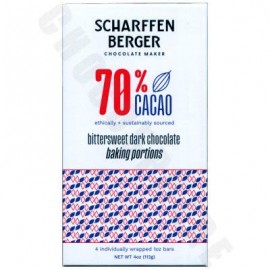 Scharffen Berger 70% Bittersweet “Baking Portions” Dark Chocolate Bar - 4oz