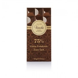Venchi Extra Fondente 75% Extra Dark Chocolate Bar - 100 g