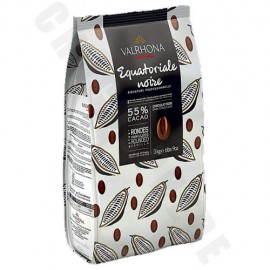 Valrhona Equatoriale Noire 55% Dark Chocolate 'Les Feves' Discs 3Kg