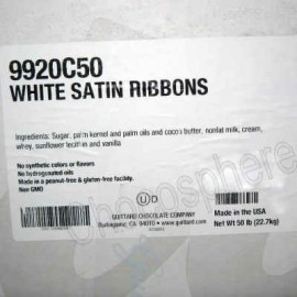 Guittard White Satin Ribbons 50 lb box